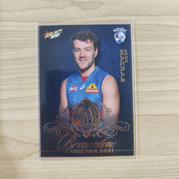 2021 AFL Select Footy Stars Gold Brownlow Predictor Jack Macrae Western Bulldogs JUMPER NUMBER No.011/140