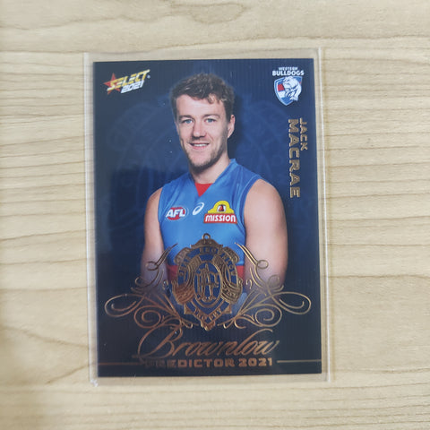 2021 AFL Select Footy Stars Gold Brownlow Predictor Jack Macrae Western Bulldogs JUMPER NUMBER No.011/140