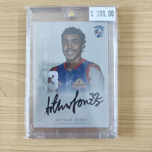 2022 AFL Select Optimum Platinum Draft Pick Signature Arthur Jones Western Bulldogs No.18/40