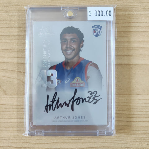 2022 AFL Select Optimum Platinum Draft Pick Signature Arthur Jones Western Bulldogs No.18/40