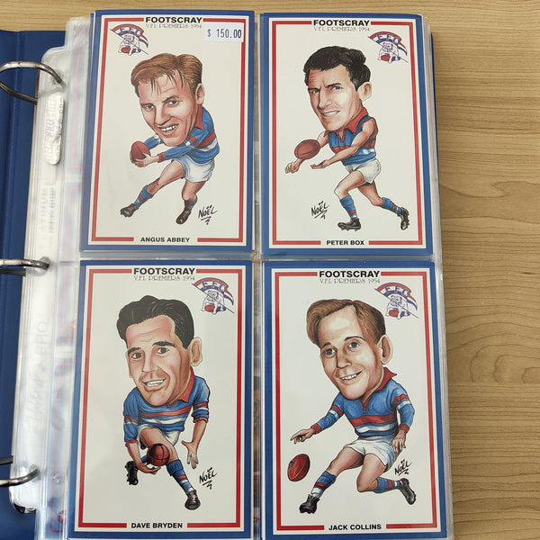VFL 1954 Footscray Premiers Set of Caricature Cards by Noel