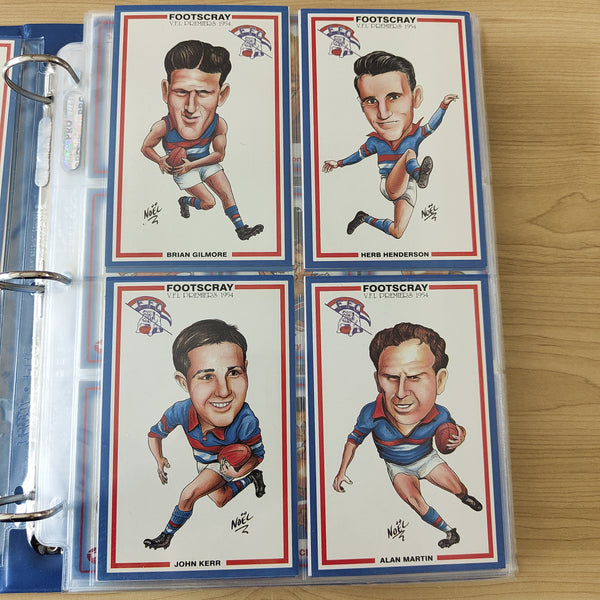 VFL 1954 Footscray Premiers Set of Caricature Cards by Noel