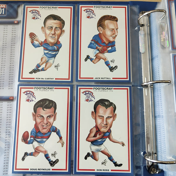 VFL 1954 Footscray Premiers Set of Caricature Cards by Noel