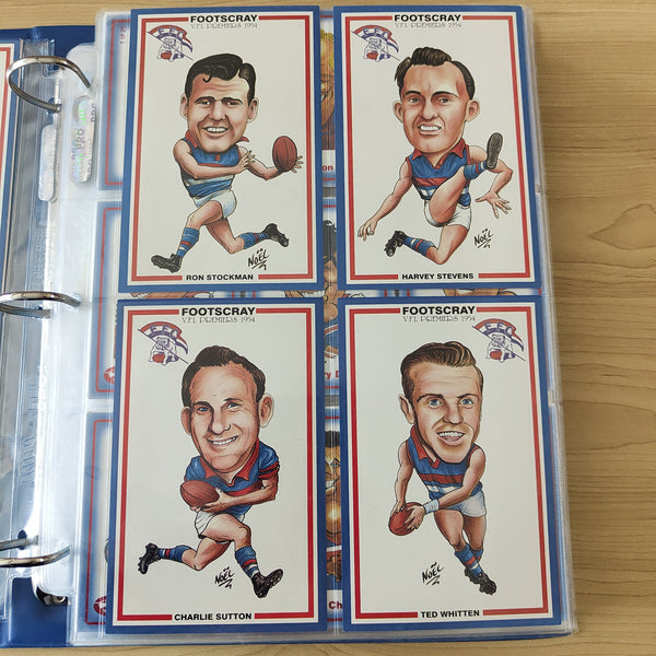 VFL 1954 Footscray Premiers Set of Caricature Cards by Noel