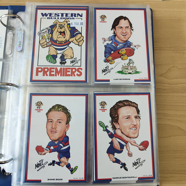 2016 Western Bulldogs AFL Premiers Set of Caricature Cards Noel 12/100