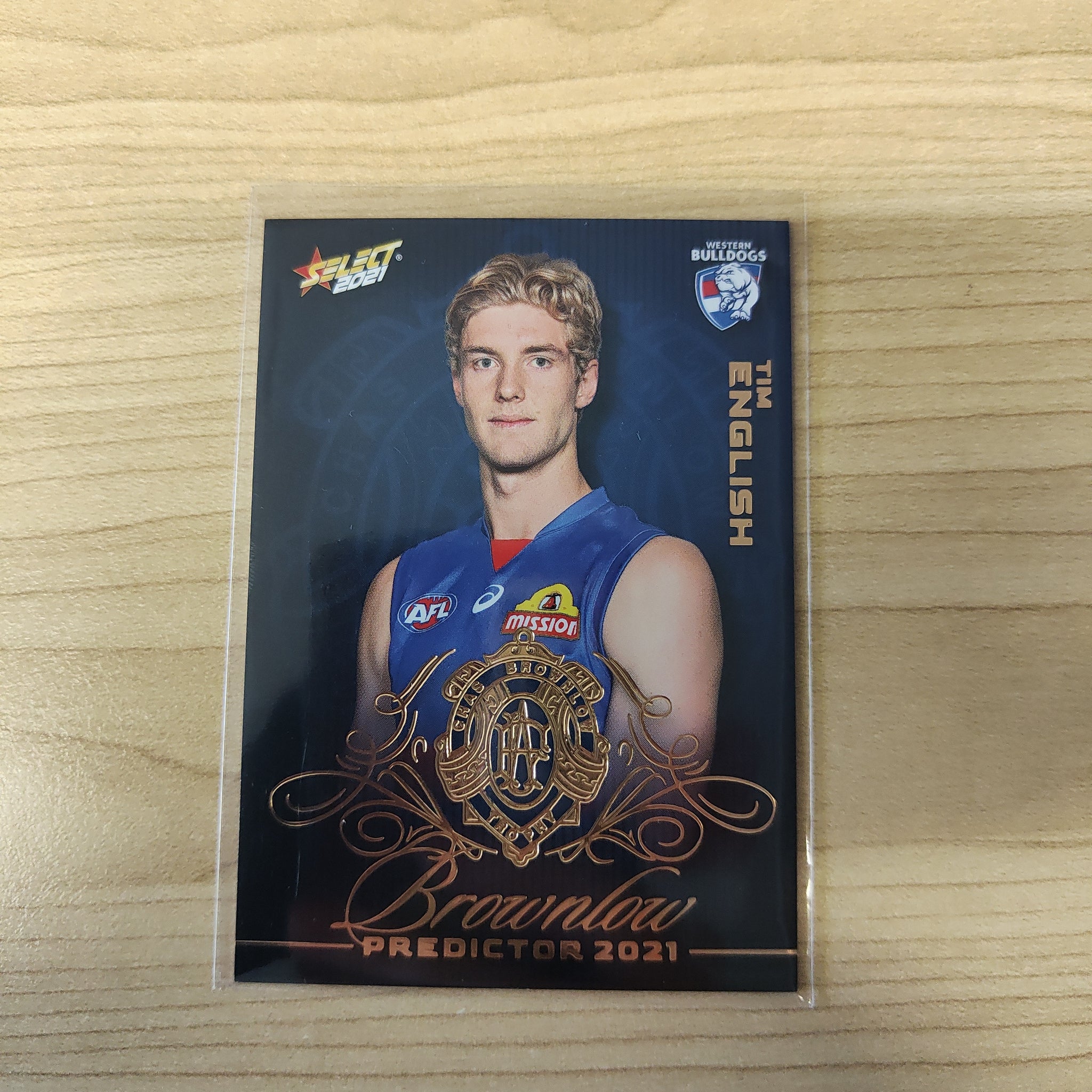 2021 AFL Select Footy Stars Gold Brownlow Predictor Tim English Western Bulldogs LOW NUMBER No.002/140