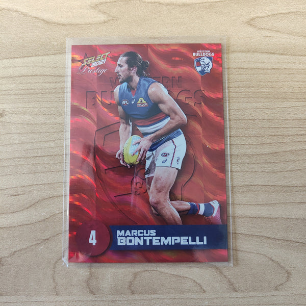 2021 AFL Select Prestige Red Parallel Marcus Bontempelli Western Bulldogs LOW NUMBER No.002/210