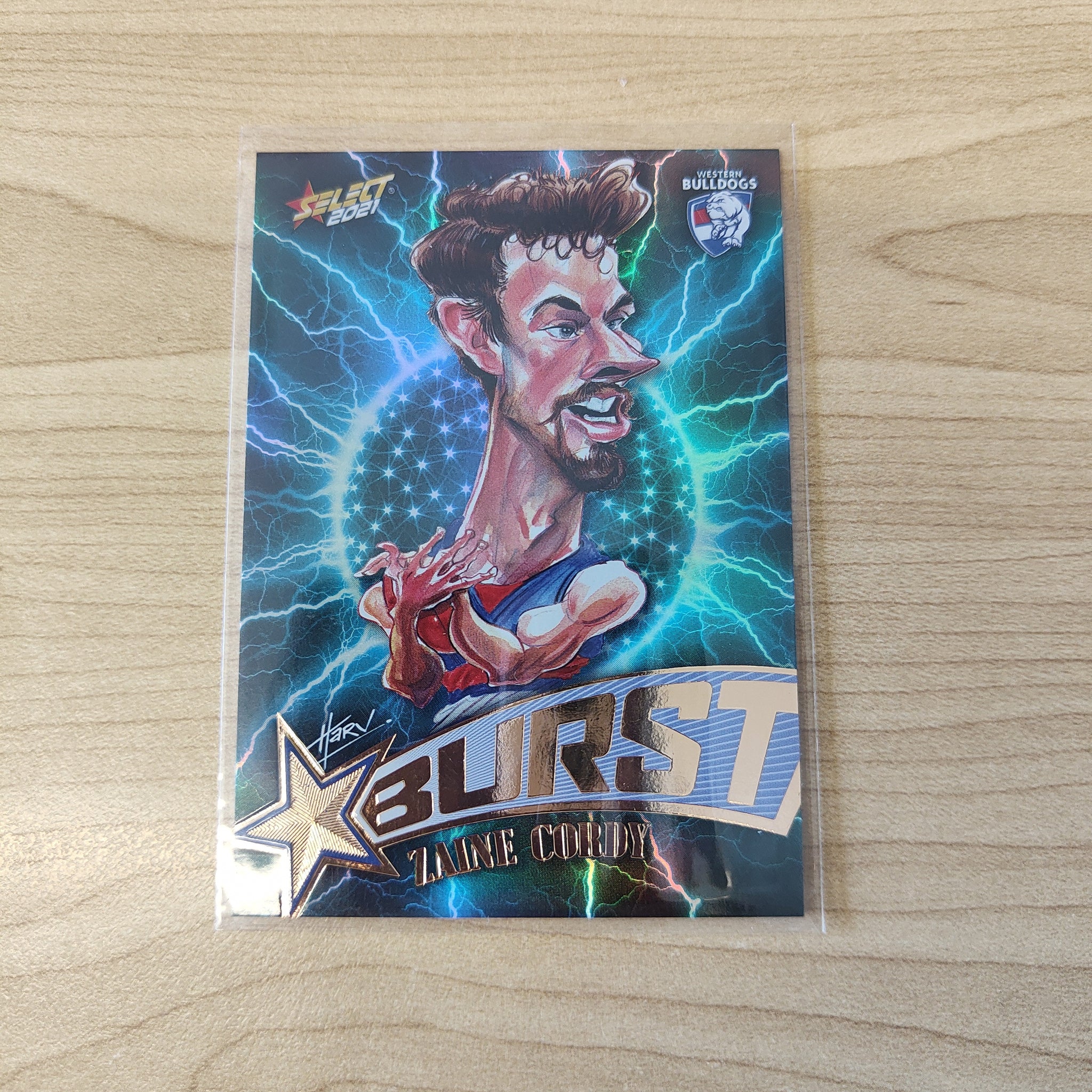 2021 Select Footy Stars Lightning Star Burst Zaine Cordy Western Bulldogs LOW NUMBER 002/210