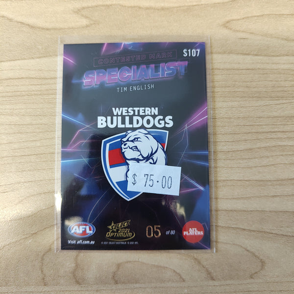 2021 AFL Select Optimum Specialist Tim English Western Bulldogs LOW NUMBER No.05/80