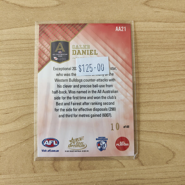 2021 AFL Select Optimum All Australian Caleb Daniel Western Bulldogs LOW NUMBER No.10/65