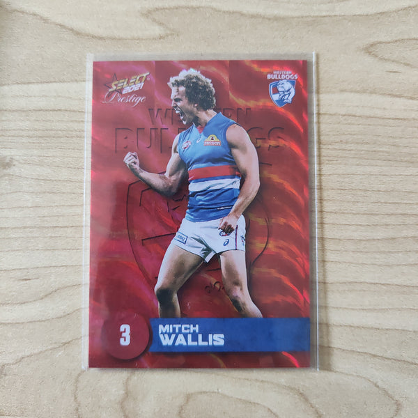 2021 AFL Select Prestige Red Parallel Mitch Wallis Western Bulldogs LOW NUMBER No.003/210