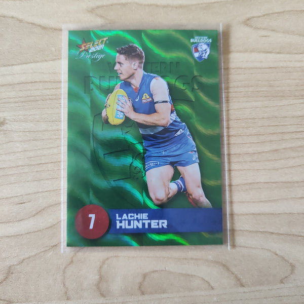 2021 AFL Select Prestige Green Parallel Lachie Hunter Western Bulldogs LOW NUMBER No.005/60