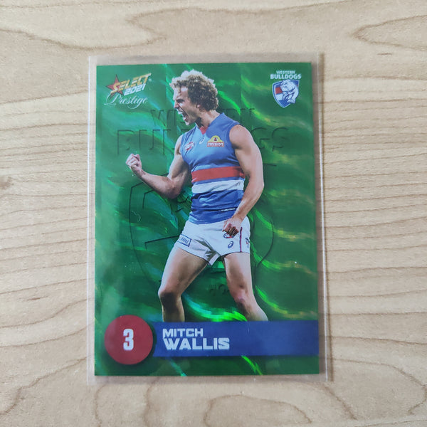 2021 AFL Select Prestige Green Parallel Mitch Wallis Western Bulldogs LOW NUMBER No.002/60