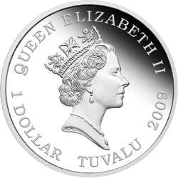 Tuvalu 2009 $1 Deadly and Dangerous Australian Saltwater Crocodile 1oz 999 Silver Proof Coin Box Cert