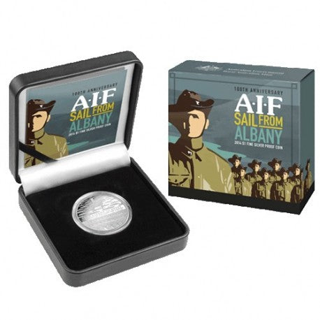 2014 Royal Australian Mint $1 100th Anniversary AIF Sail From Albany 1oz Silver Proof Coin