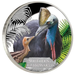 Tuvalu 2016 Endangered and Extinct Series Southern Cassowary 1oz 999 Silver Proof Coin Box Cert