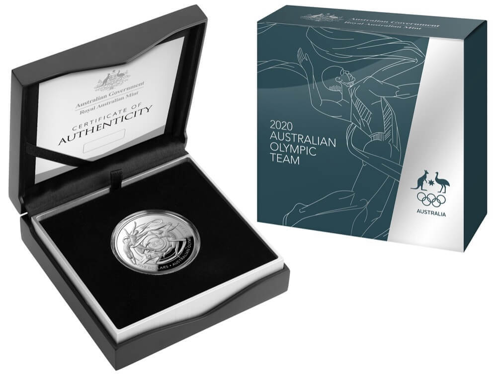 2020 $5 Australian Olympic Team 1oz Domed Silver Proof Coin