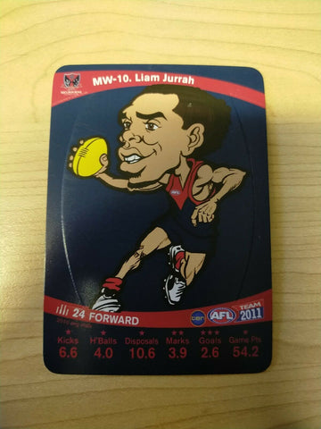 2011 Teamcoach Magic Wildcard Printing Error Card Liam Jurrah Melbourne