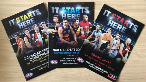 2014-15 Lot of 3 AFL NAB Draft Football Records