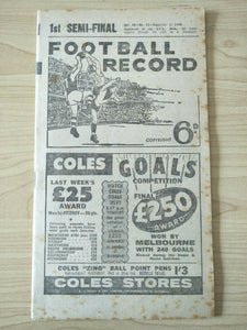 VFL 1959 1st Semi Final Football Record Collingwood v Essendon