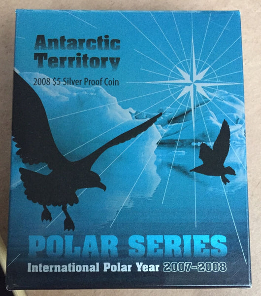 Australia Antarctic 2008 $5 Silver Proof Coin “International Polar Year” Skua Polar Series