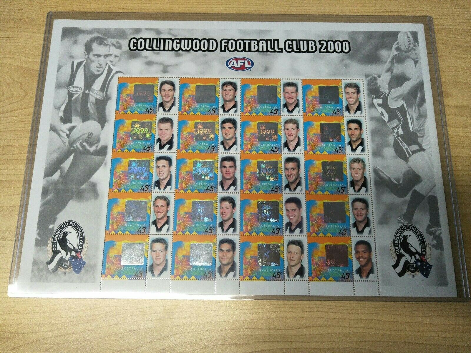 Collingwood Football Club 45c Stamp Sheet 2000 Collingwood Team