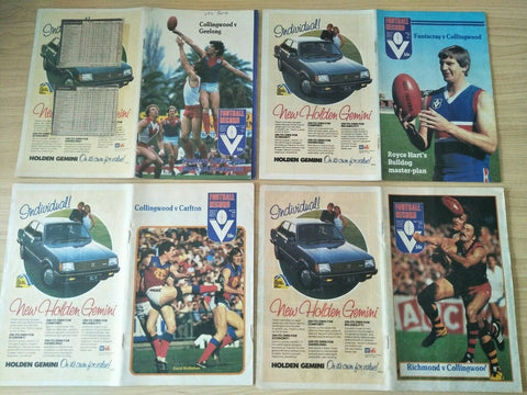 Lot Of 1982 VFL Football Records Collingwood Games x 21