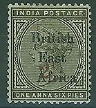 British East Africa on India SG 64 2½a on 1½a sepia Queen Victoria MH