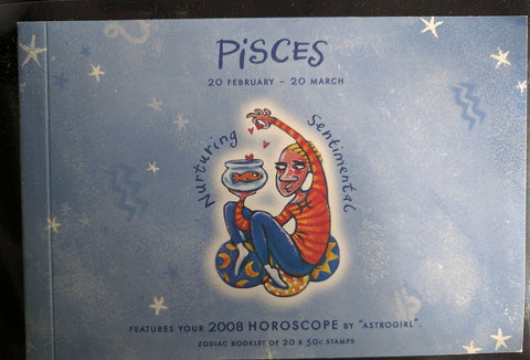 Australia Zodiac Pisces Prestige Stamp Booklet PB144 fish constellations stars