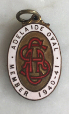 Cricket 1940-1 ADELAIDE OVAL Members Medallion SOUTH AUSTRALIA CRICKET ASSOC.