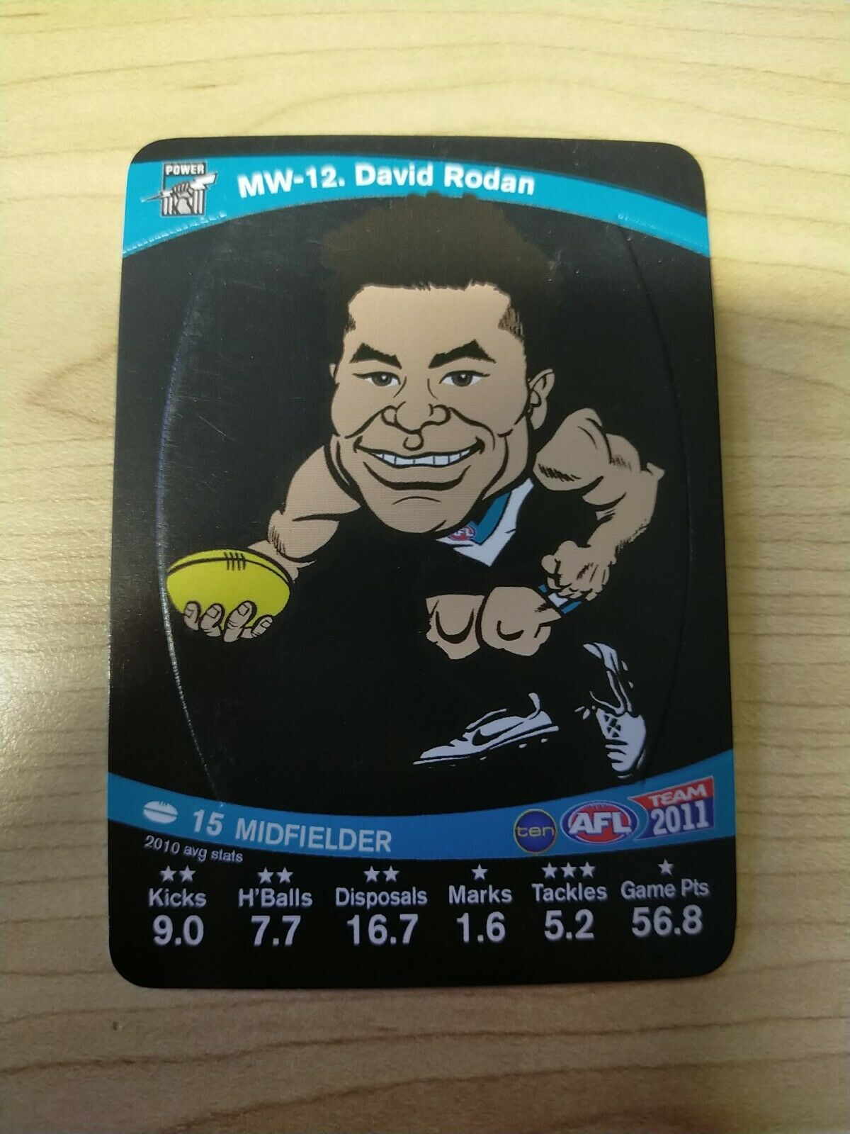 2011 Teamcoach Magic Wildcard Printing Error Card David Rodan Port Adelaide