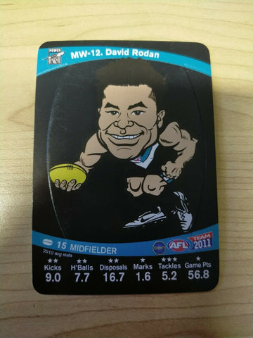 2011 Teamcoach Magic Wildcard Printing Error Card David Rodan Port Adelaide