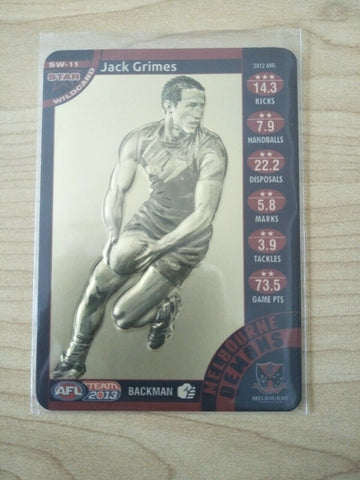 2013 AFL Teamcoach Cards Star Wild Card Jack Grimes Melbourne Demons