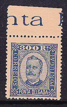 Ponta Delgada Portuguese Colonies Portugal SG 17 300r. blue on brown MUH