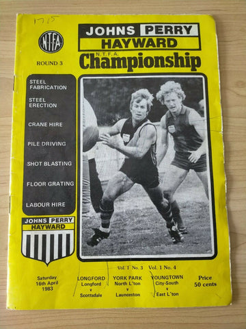Northern Tasmania Football Association Saturday 16th April 1983 Football Record