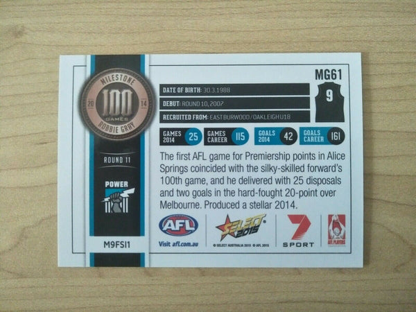 2015 Select AFL Promotional Card Robbie Gray Port Adelaide