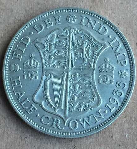 Great Britain 1933 George V Half Crown Extremely Fine Condition
