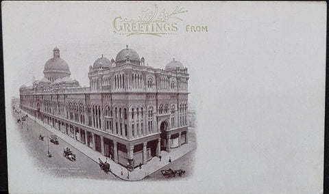 NSW 1d Arms Post Card Greetings from Queen Victoria Market HG 19a M