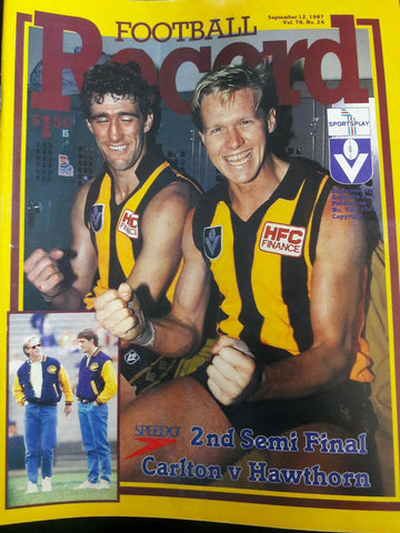 VFL 1987 2nd Semi Final Carlton v Hawthorn Football Record