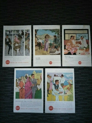 Coca-Cola 5 different original 1957 Advertisements
