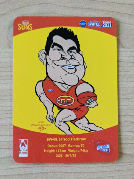 2011 Teamcoach Sample Star Wildcard SW-08 Jarrod Harbrow Gold Coast Suns