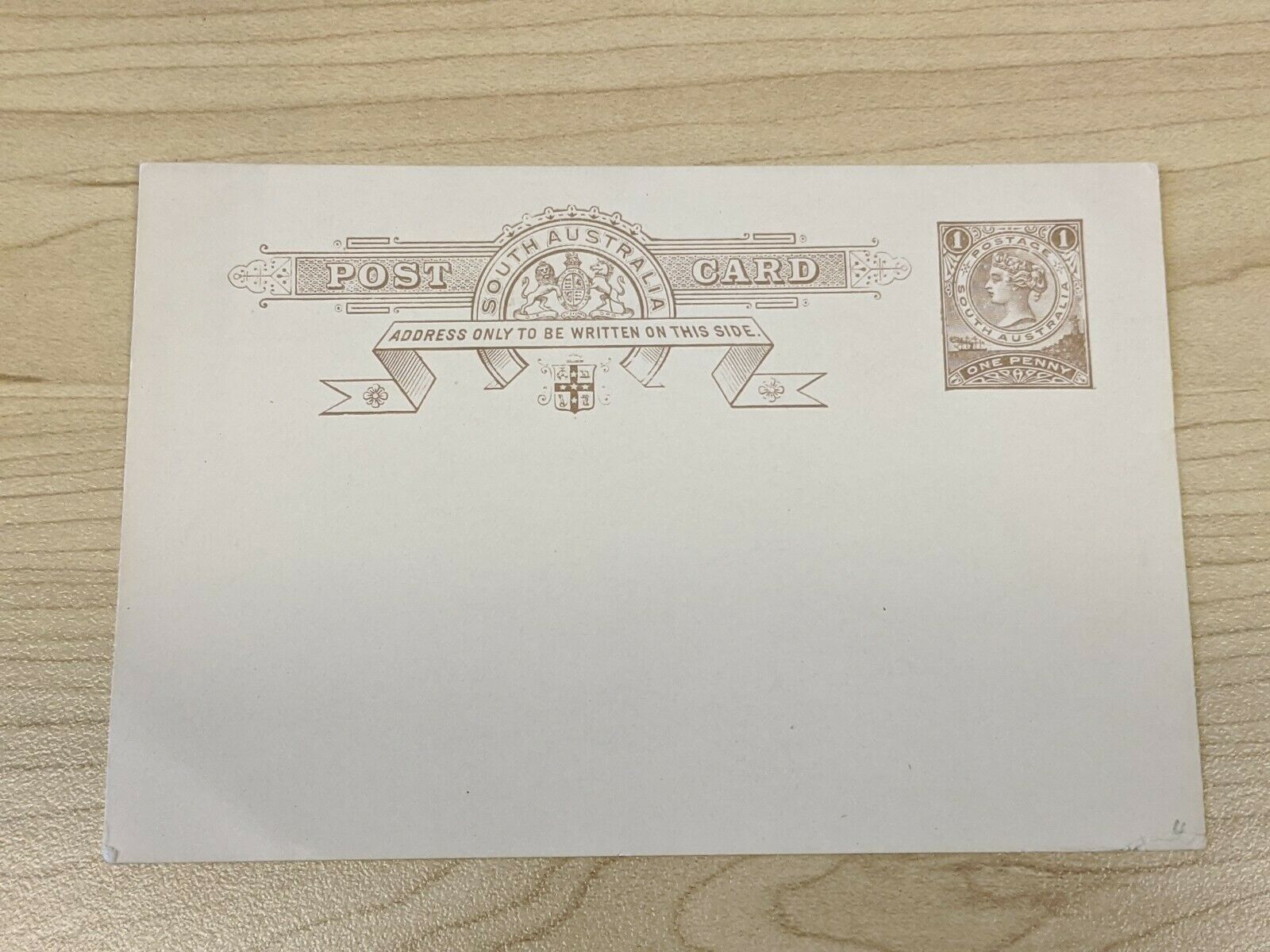 SA Australian States Post Card 3b Large Size Surfaced  ship Lighthouse Mint