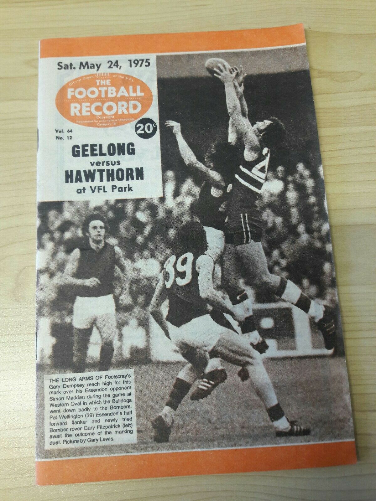 VFL 1972 Football Record May 24 Geelong v Hawthorn