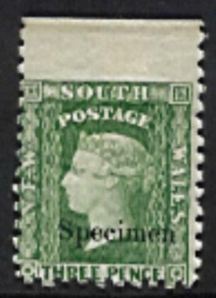 NSW Australian States S 226bs 3d yellow-green optd Specimen Imperf at the top MH