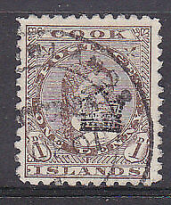 Cook Islands Pacific Islands SG 22 1901 1d brown Royal Wedding Used