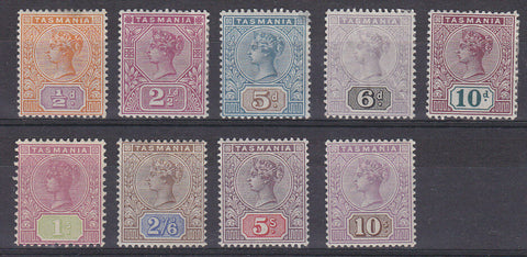 Tasmania Australian States SG 216/24 Tablet Set to 10/- MH, 10/- MUH