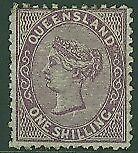Queensland Australian States SG 144 1/- deep violet Mint Hinged