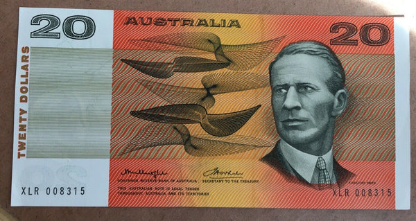 Australia 1976 $20 R406a Knight Wheeler Centre Thread Light Folds aUnc