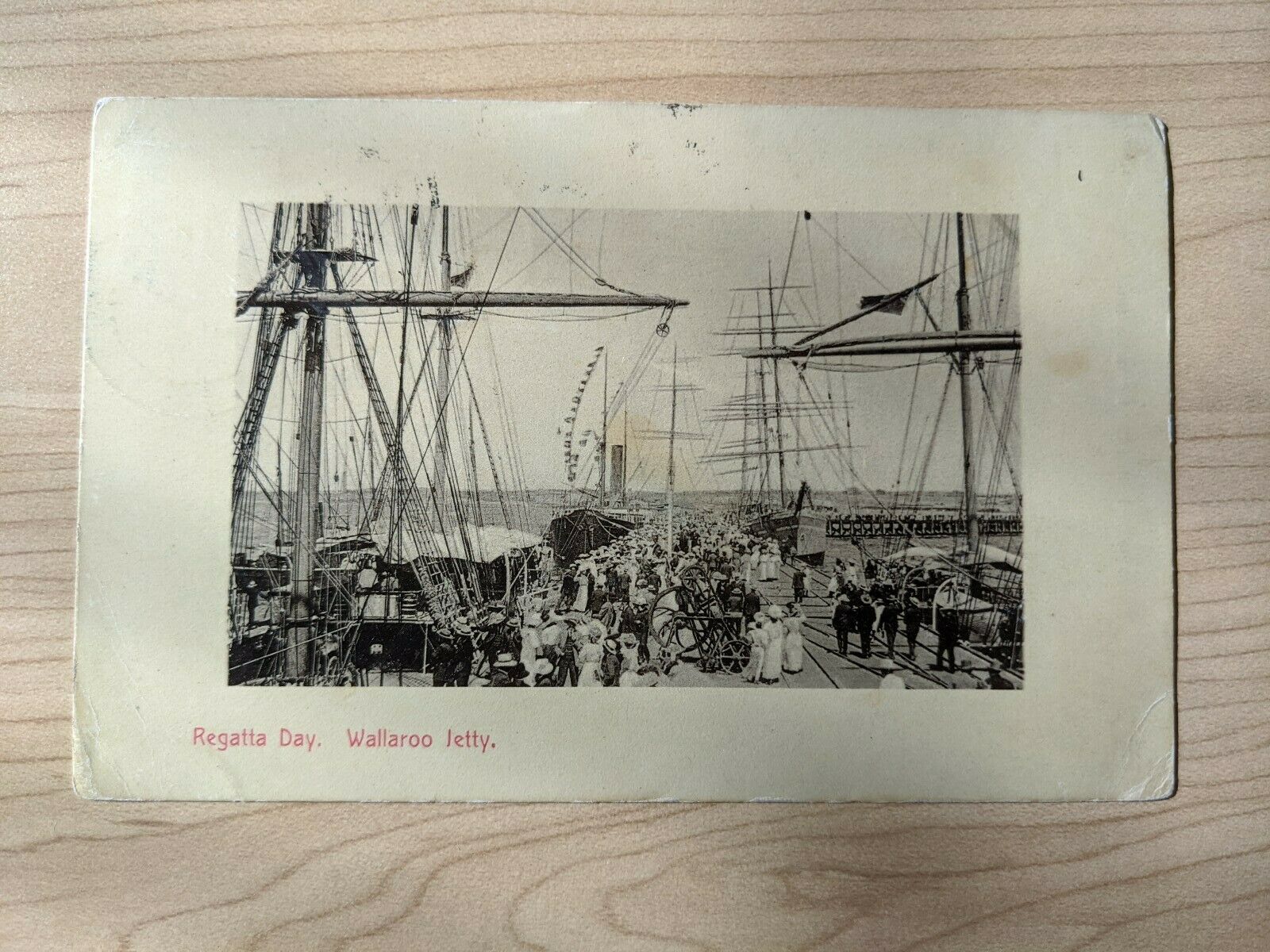 South Australia Post Card Regatta Wallaroo Jetty. Sent to Germany Postage Due.