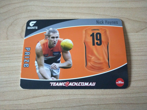 2020 Teamcoach Prize Football Card Nick Haynes GWS P-09a